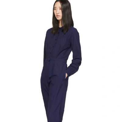 Shop A.p.c. Indigo Laura Jumpsuit In Ial Indigo