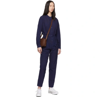 Shop Apc A.p.c. Indigo Laura Jumpsuit In Ial Indigo