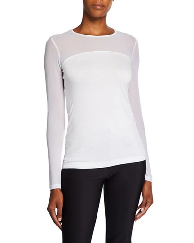 Shop Anatomie Budah Long-sleeve Mesh Top In White