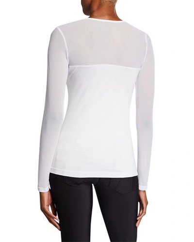 Shop Anatomie Budah Long-sleeve Mesh Top In White