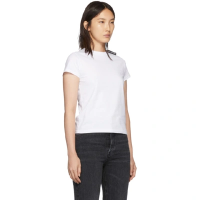 Shop Balenciaga White Logo Tab Fitted T-shirt In 9000 White