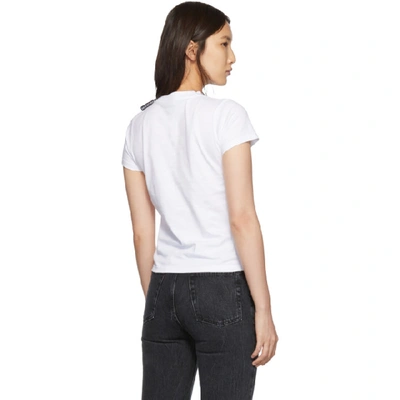 Shop Balenciaga White Logo Tab Fitted T-shirt In 9000 White