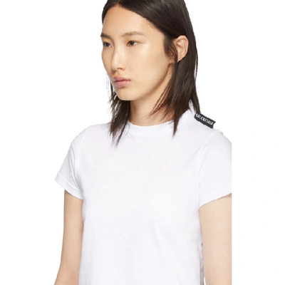 Shop Balenciaga White Logo Tab Fitted T-shirt In 9000 White