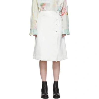 Shop Marni White Patent Button Skirt In 00w01 Lily