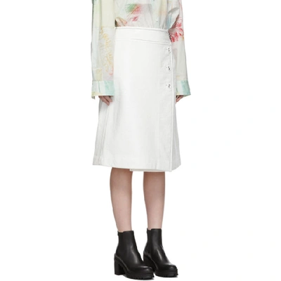 Shop Marni White Patent Button Skirt In 00w01 Lily