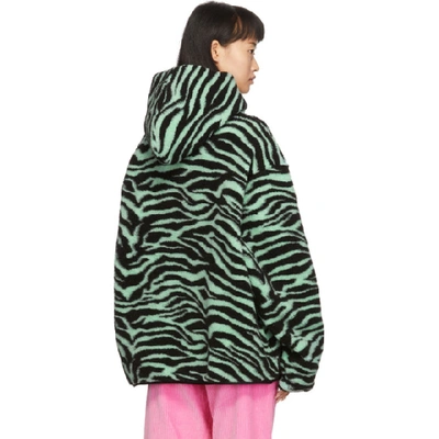 Shop Ashley Williams Ssense Exclusive Green Fleece Salem Tiger Hoodie In Green Tiger