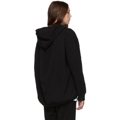 Shop Balenciaga Black Mini Logo Zip Hoodie In 1000 Black