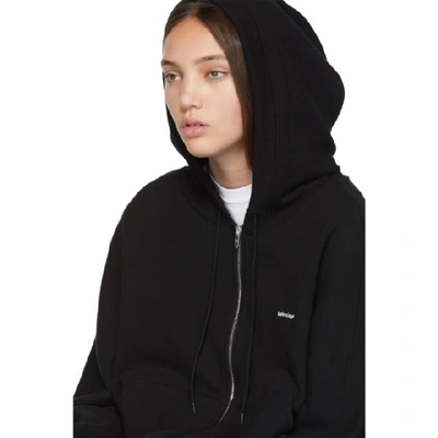 Shop Balenciaga Black Mini Logo Zip Hoodie In 1000 Black