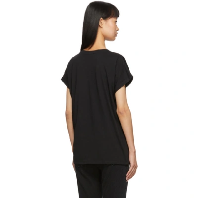 Shop Balmain Black Flocked Logo T-shirt In Eab Black