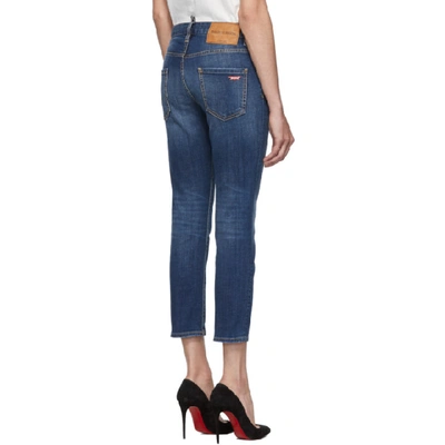 Shop Dsquared2 Blue Cool Girl Cropped Jeans In 470 Blue