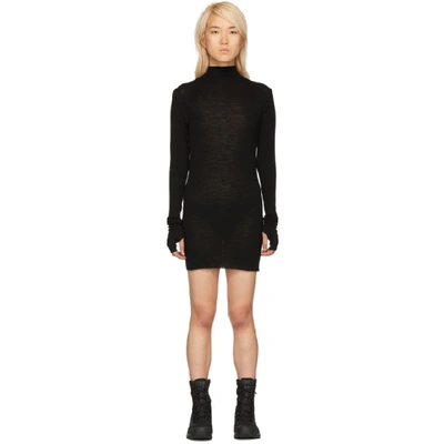 Shop Boris Bidjan Saberi Black Rib Turtleneck Dress