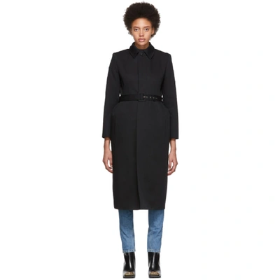 Shop Balenciaga Black Cotton Twill Trench Coat In 1000 Black