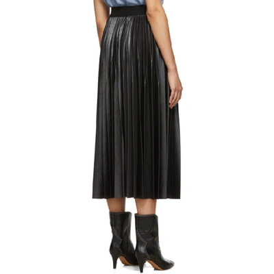 Shop Givenchy Black Pleated Logo Skirt In 001 Black