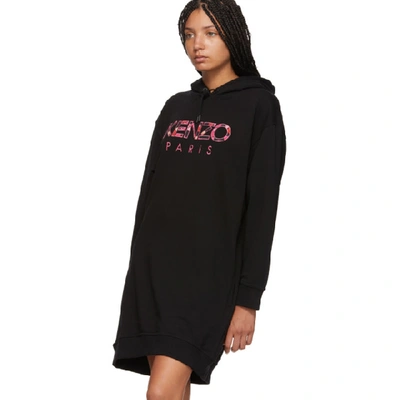 Shop Kenzo Black  Paris Peony Sweatshirt Dress In 99 Black