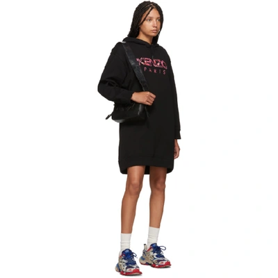 Shop Kenzo Black  Paris Peony Sweatshirt Dress In 99 Black