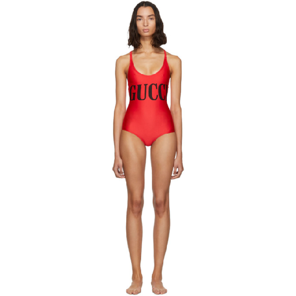 gucci red swimsuit