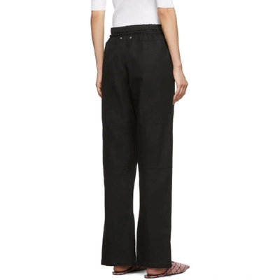 Shop Proenza Schouler Black Washed Linen Drawstring Lounge Pants In 00200 Black