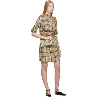 Shop Burberry Beige Agnes Dress In Archive Bei
