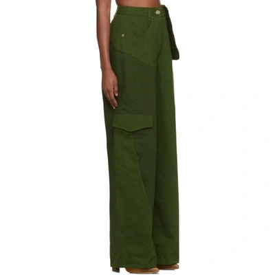 Shop Jacquemus Green Le Jean De Nimes Jeans In Kaki/green