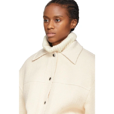 Shop Acne Studios Off-white Twill Overshirt Jacket In Ecru Beige