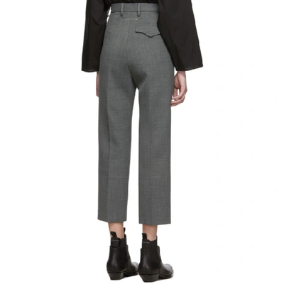 Shop Mm6 Maison Margiela Grey Wool Trousers In 859m Drkgre