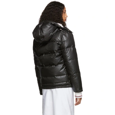 Shop Thom Browne Black Down 4-bar Short Bomber Coat In 001 Black