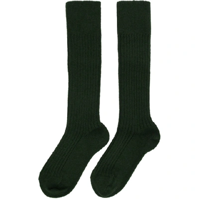 Shop Plan C Green Long Socks In Mev74 Verde