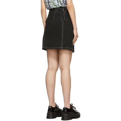 Shop Proenza Schouler Black Asymmetric Utility Skirt In 00200 Black