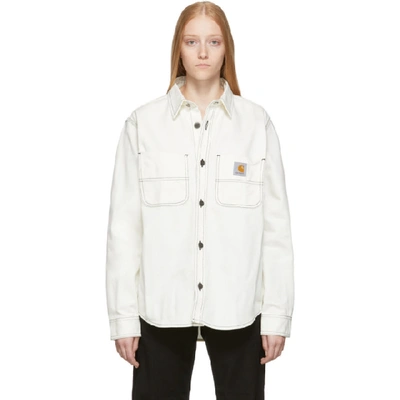 Shop Carhartt Work In Progress White Chalk Shirt In Wax