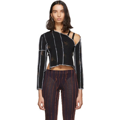 Shop Helenamanzano Black Ghost Orchid Rave Top In Black/mix