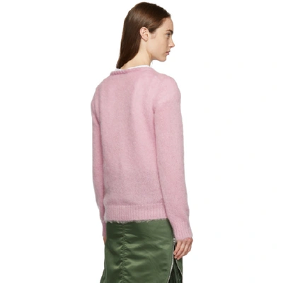 Shop Moncler Pink Mohair Crewneck Sweater In 516 Blush