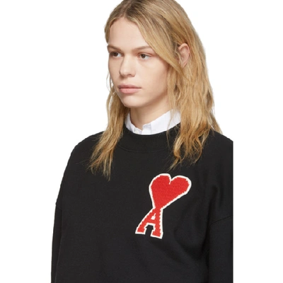 Shop Ami Alexandre Mattiussi Black Oversized Ami De Coeur Sweatshirt In 001 Black