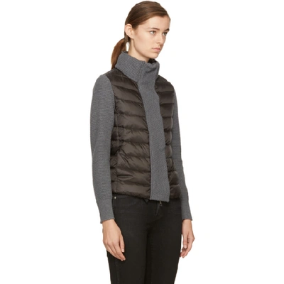 Shop Moncler Black & Grey Down Knit Jacket