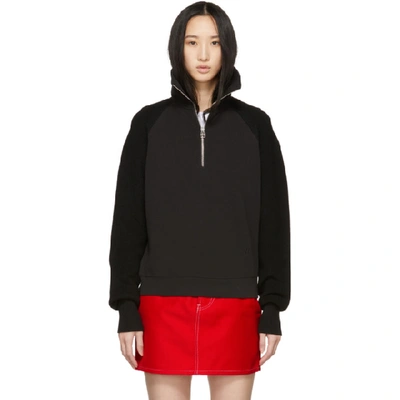 Shop Helmut Lang Black Sweater Combo Zip Sweatshirt