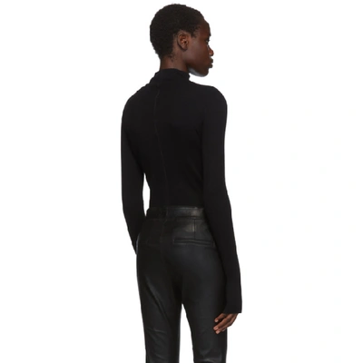 Shop Helmut Lang Black High Neck Rib Turtleneck