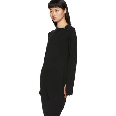 Shop Proenza Schouler Black Merino Long Sleeve Dress In 10225 Black