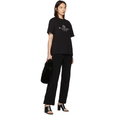Shop Balenciaga Black Paris Laurel T-shirt In 1000 Black