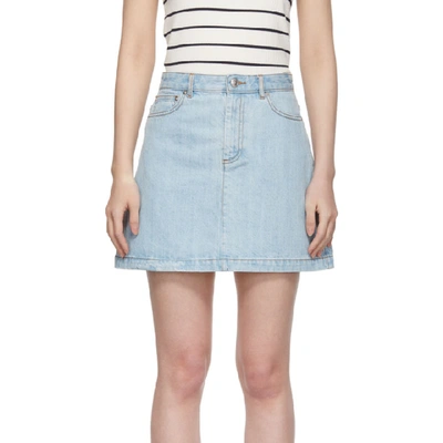 Shop Apc A.p.c. Blue Denim Fanny Skirt In Iai Indigo