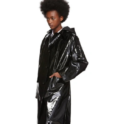 Shop Kassl Editions Black Long Lacquer Coat In Lacquer Bla