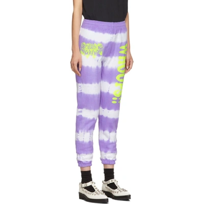 Shop Ashley Williams Ssense Exclusive Purple Tie Dye Power Nap Lounge Pants In Lilac/yello