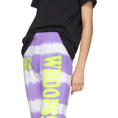 Shop Ashley Williams Ssense Exclusive Purple Tie Dye Power Nap Lounge Pants In Lilac/yello