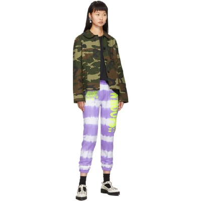 Shop Ashley Williams Ssense Exclusive Purple Tie Dye Power Nap Lounge Pants In Lilac/yello