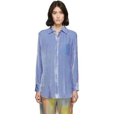 Shop Sies Marjan Blue Corduroy Fluid Sander Shirt In Light Blue