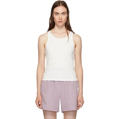 Shop Adidas Originals By Danielle Cathari White Rib Tank Top In 077a Chlkwh