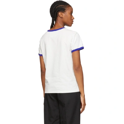 Shop Marc Jacobs White Tree Ringer T-shirt In 400 Blue