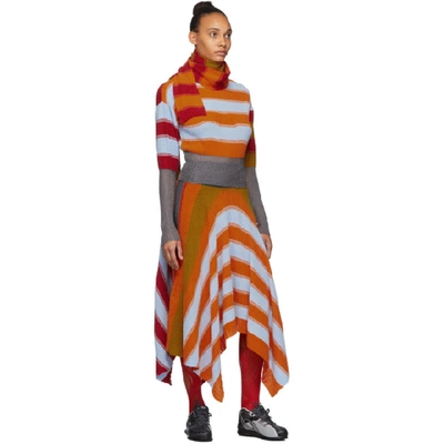 Shop Kiko Kostadinov Multicolor Striped Pistolera Scarf Sweater In Bright Poly