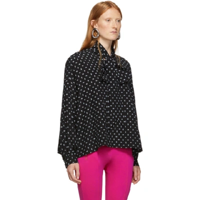 Shop Balenciaga Black Bb Vareuse Blouse In 1070 Blk Wh