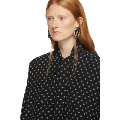 Shop Balenciaga Black Bb Vareuse Blouse In 1070 Blk Wh