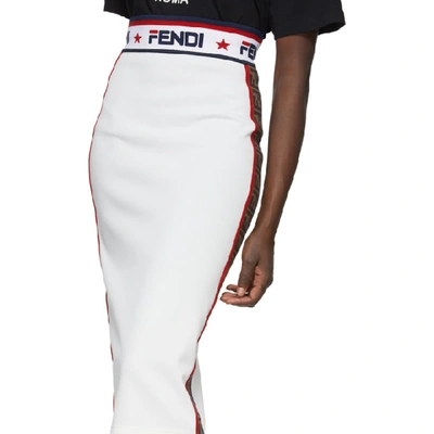 Shop Fendi White  Mania Pencil Skirt In F0znm White