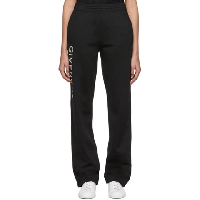 Shop Givenchy Black Vertical Logo Jogger Lounge Pants In 001 Black